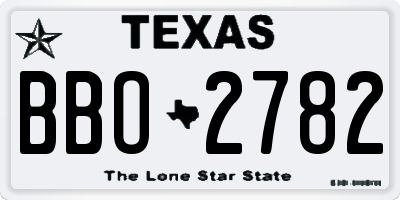 TX license plate BBO2782