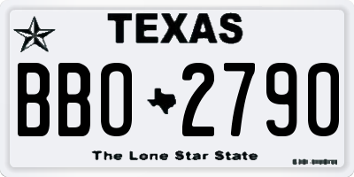 TX license plate BBO2790