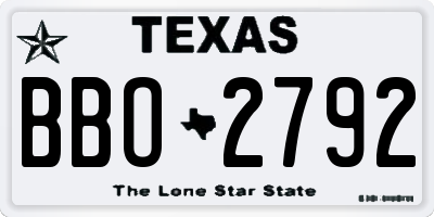 TX license plate BBO2792