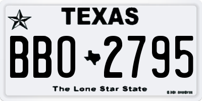 TX license plate BBO2795