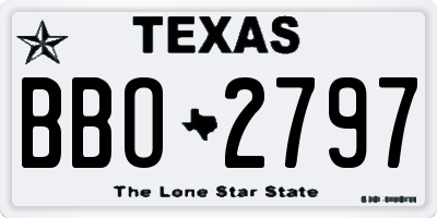 TX license plate BBO2797
