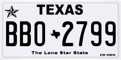 TX license plate BBO2799