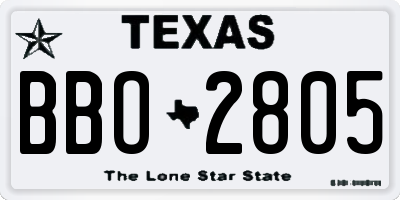 TX license plate BBO2805
