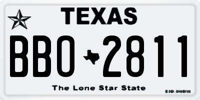 TX license plate BBO2811