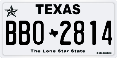 TX license plate BBO2814