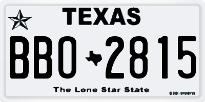 TX license plate BBO2815