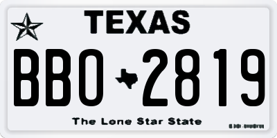 TX license plate BBO2819