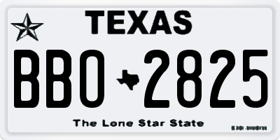 TX license plate BBO2825