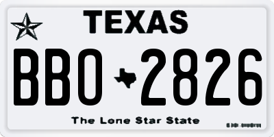 TX license plate BBO2826
