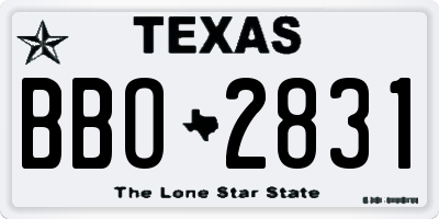 TX license plate BBO2831
