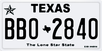 TX license plate BBO2840