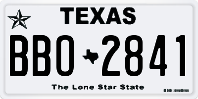 TX license plate BBO2841