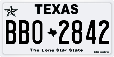 TX license plate BBO2842