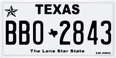 TX license plate BBO2843