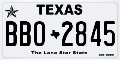 TX license plate BBO2845