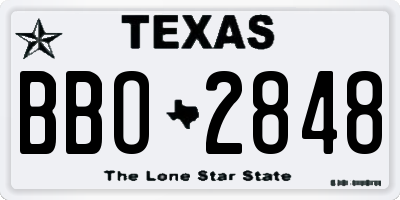TX license plate BBO2848