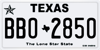 TX license plate BBO2850