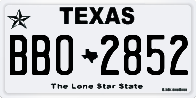 TX license plate BBO2852