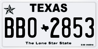 TX license plate BBO2853