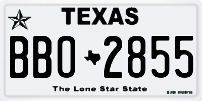 TX license plate BBO2855