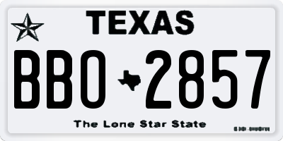TX license plate BBO2857