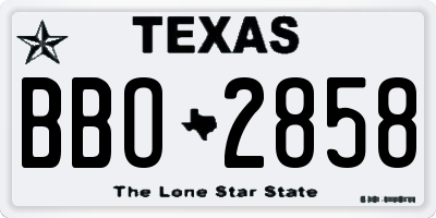 TX license plate BBO2858