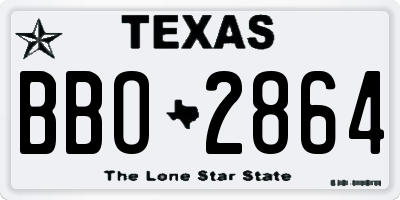 TX license plate BBO2864