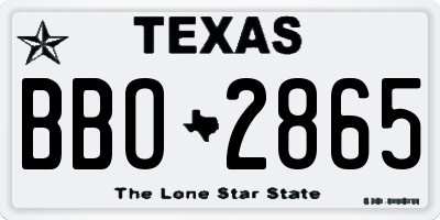TX license plate BBO2865