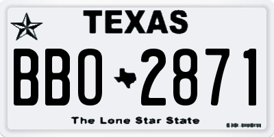 TX license plate BBO2871