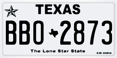 TX license plate BBO2873
