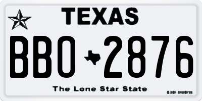 TX license plate BBO2876