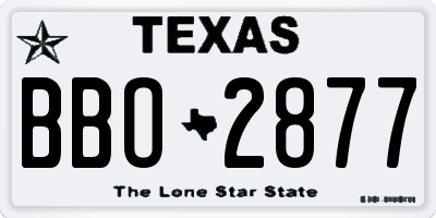 TX license plate BBO2877