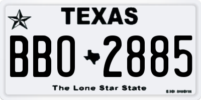 TX license plate BBO2885