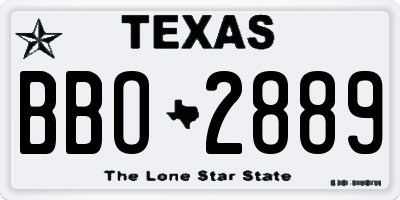TX license plate BBO2889