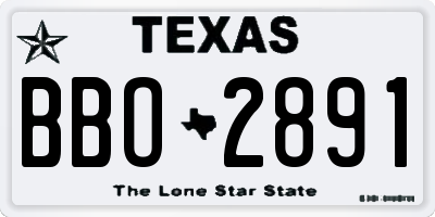 TX license plate BBO2891