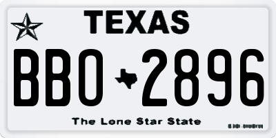 TX license plate BBO2896