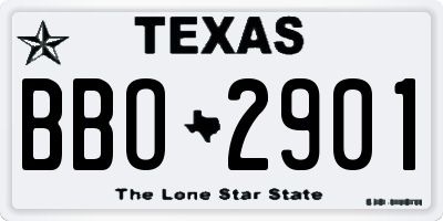 TX license plate BBO2901