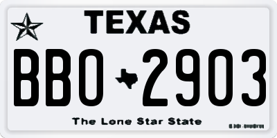 TX license plate BBO2903