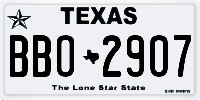 TX license plate BBO2907