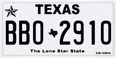 TX license plate BBO2910