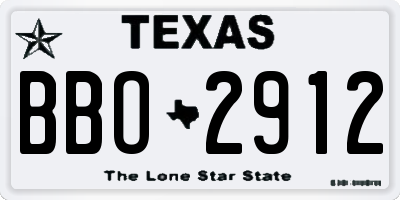 TX license plate BBO2912