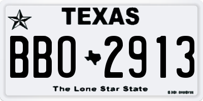 TX license plate BBO2913