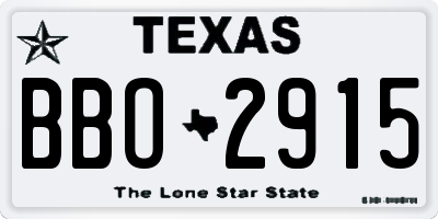 TX license plate BBO2915