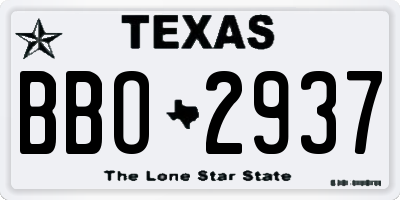 TX license plate BBO2937
