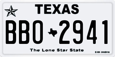 TX license plate BBO2941