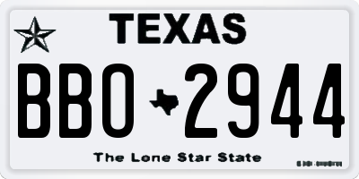 TX license plate BBO2944