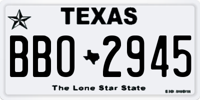 TX license plate BBO2945