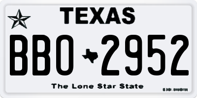 TX license plate BBO2952