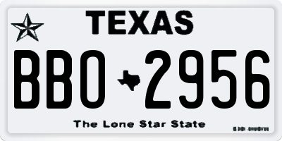 TX license plate BBO2956
