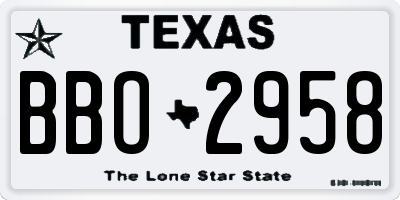 TX license plate BBO2958